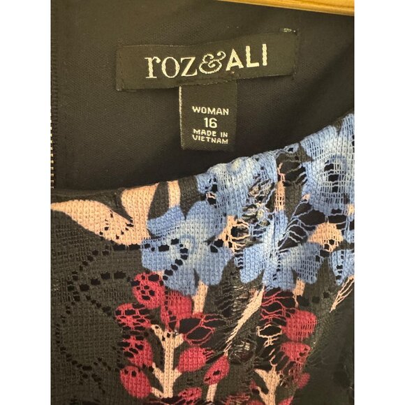 Roz & Ali Fall Floral Lace Fit & Flare Dress Size 16W 1X Wedding Plus Dressbarn - Picture 4 of 7